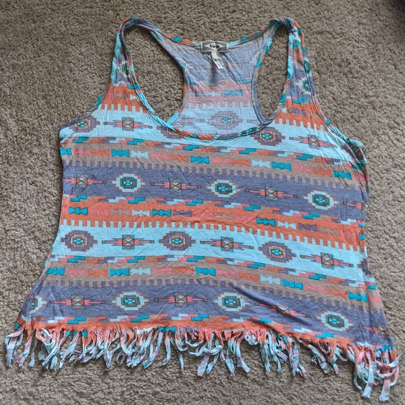 Aztec Pattern Crop Top with Fringe by Kirra - Picture 1 of 4